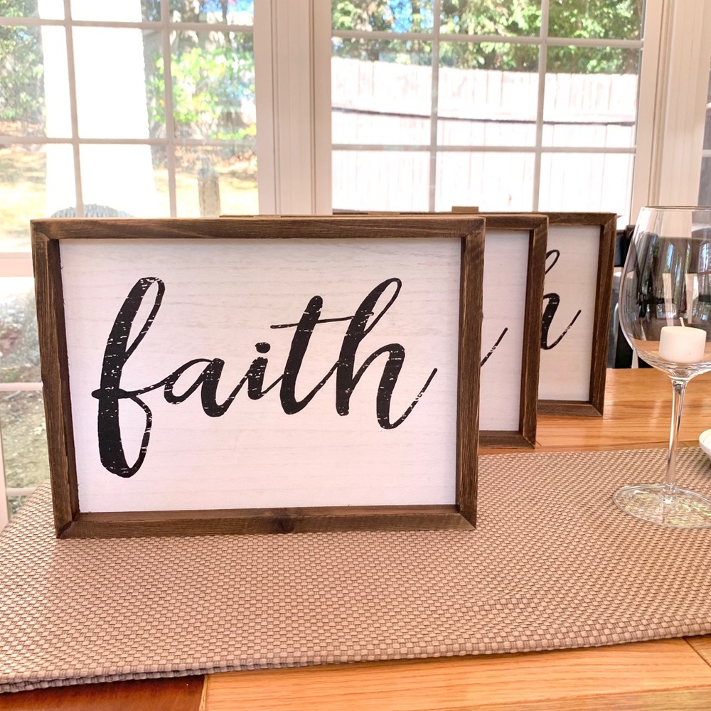 NWT beautiful handmade shabby chic faith sign